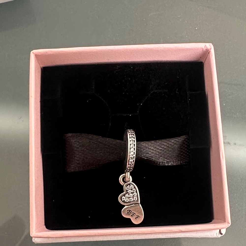 Pandora Silver BFF Heart Charm Bracelet, Half Clover, Best Friend Set